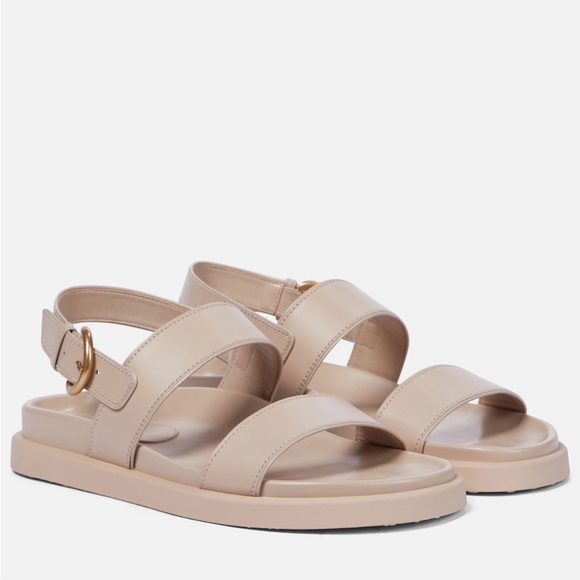 GIANVITO ROSSI Bilbao Leather Sandals Beige SZ 40 - Picture 3 of 9